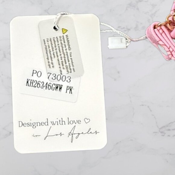 NWT Blush Kiss Pink Bow Print Wallet with Wrist Strap - Picture 3 of 9